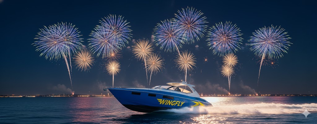 Show de pirotecnia e multimídia encerrando um evento de marketing espetáculo.