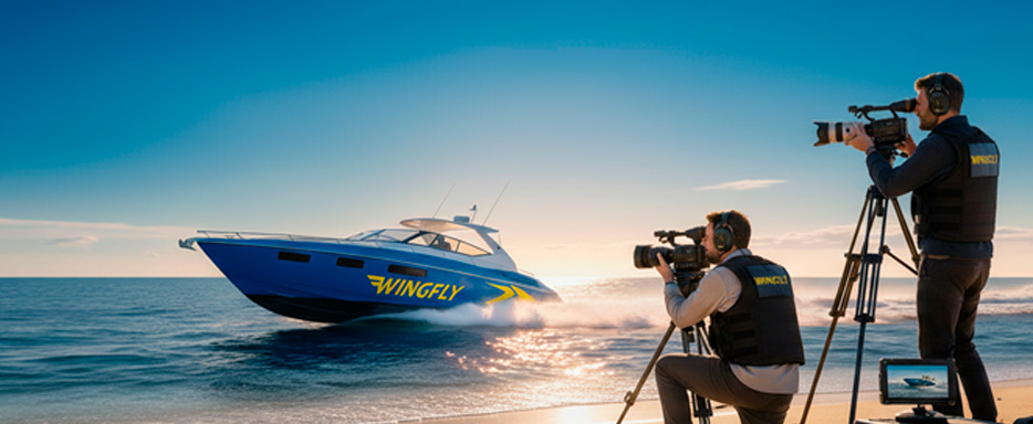 Equipe de produção audiovisual gravando campanha de marketing para NLC Visibilidade.